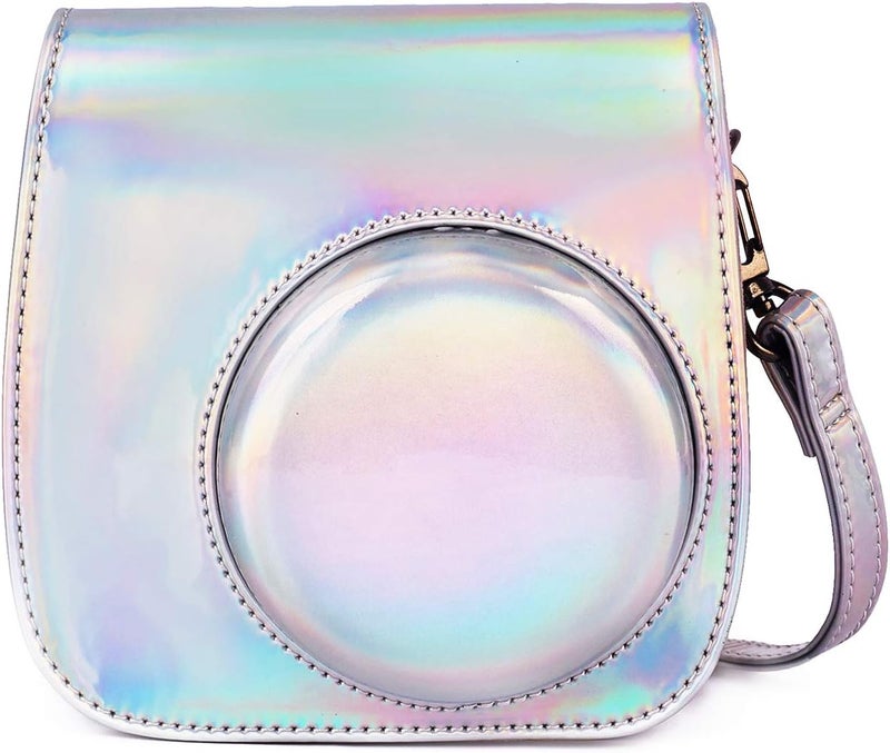 Phetium Instant mini 12 Camera Protective Case Compatible with Instax Mini 12 11,PU Leather Bag with Pocket and Adjustable Shoulder Strap (Magic Silver) - Image 1